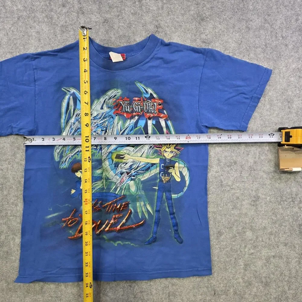 Vintage Yu-Gi-Oh T Shirt Youth Boys Large Blue Its‎ Time To Duel Graphic 2000s